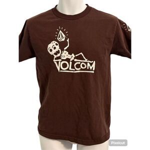 Volcom Chocolate Brown #Skeleton T-shirt. Size Small. 19” pit to pit